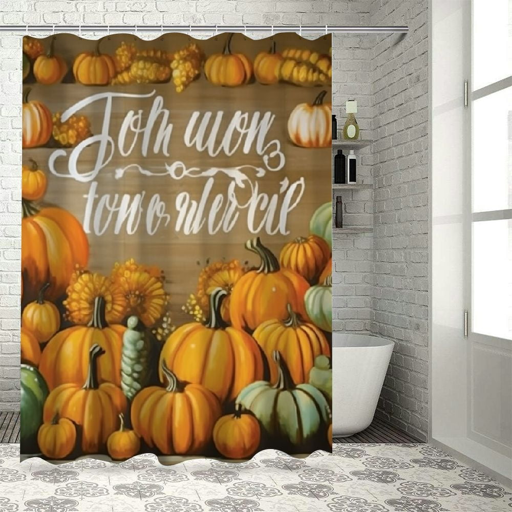 Facannap Pumpkins Waterproof Shower Curtain Various Sizes 100