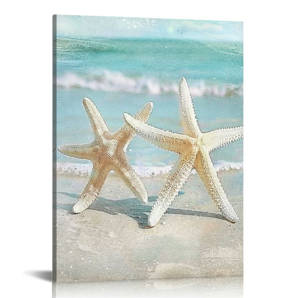 Facannap Starfish Decorative Canvas Wall Art Set for Living Room