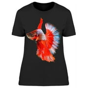 Face And Tail Focus Betta Fish T-Shirt Women -Image by Shutterstock, Female Medium