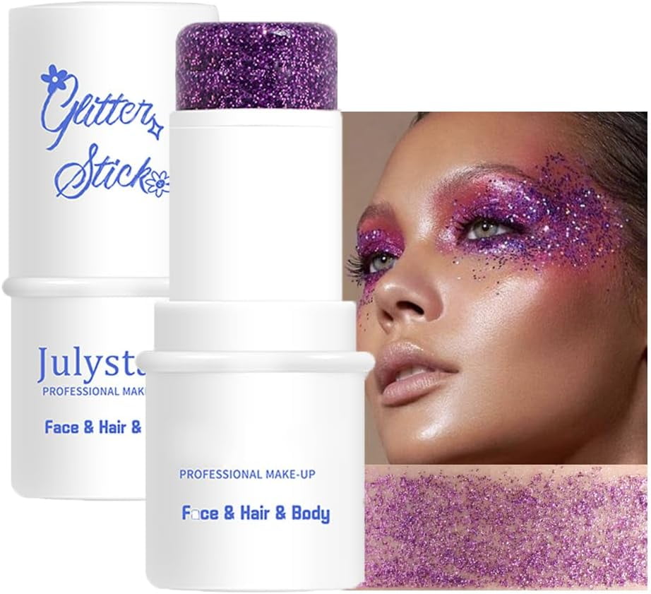 Face Body Glitter Stick, Mermaid Face Glitter Gel, Waterproof Fine Glitter for Face/Body/Hair