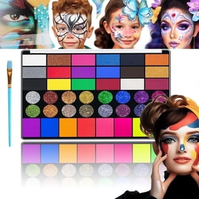 Face Body Painting Kit for Kids,Tutuviw 42 Colors Water Based Paints,Water Activated Face Paint,Facepaint Makeup Kit for Carnival Easter Birthdays Parties