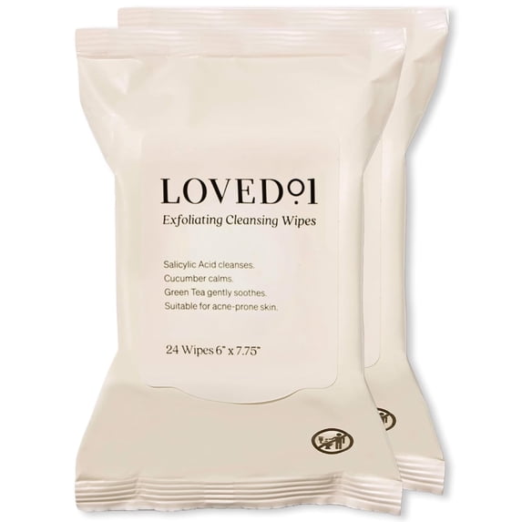 Face & Body Salicylic Acid Cleansing Wipes, John Legend Skincare, Oil & Fragrance-Free, No Rinse, Green Tea Extract, Blemish Prone Skin, On-the-Go, Vegan & Cruelty-Free, 2-Pack, 48 Wipes