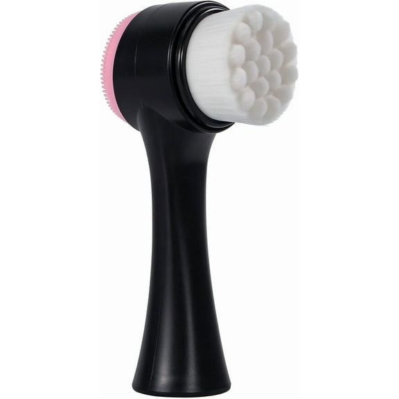 Face Brush 2 in 1, Facial Cleansing Exfoliating ,Scrubber Silicone Double Side Face Wash Scrub Brush with Super Soft Bristles for Deep Pore Cleansing