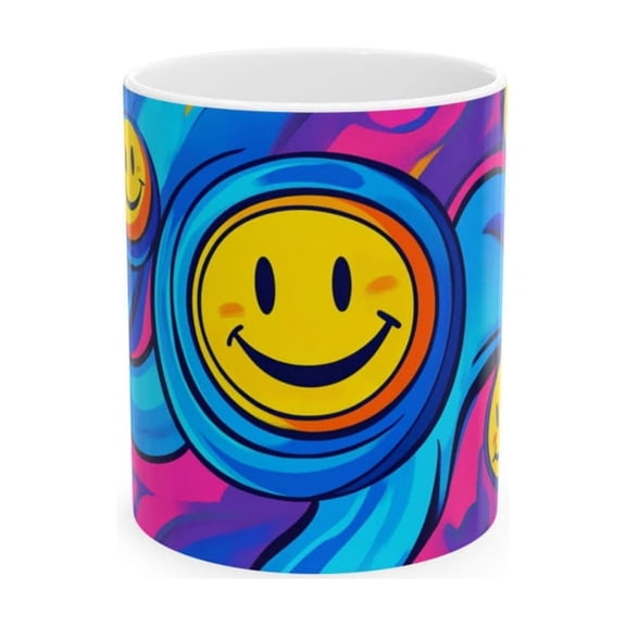 Face Ceramic Coffee Mug  Vibrant Home Dr, Posit Vibes.