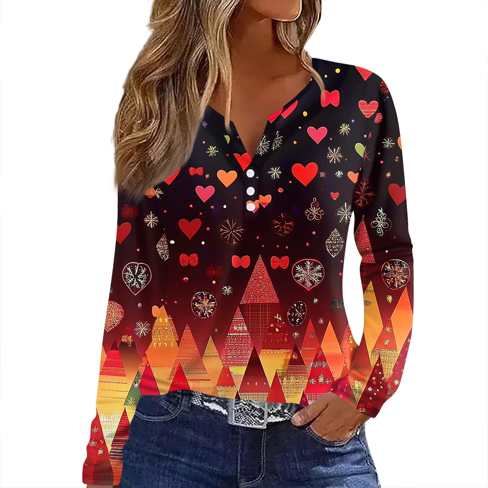 Saloogoe Women's Long Sleeve Sweatshirt - Relaxed Fit With Side Split Hem, XX-Large Yellow