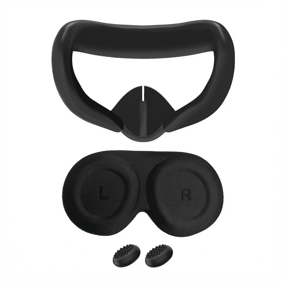 Face Cover Pad For Oculus Quest 3 Face Cover Replacement Sweat Proof PU Foam Cushion With Lens Protector And Thumb Button Cap