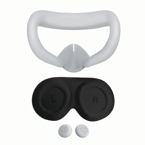 Face Cover Pad For Oculus Quest 3 Grey Replacement Sweat Proof PU Foam Cushion With Lens Protector And Thumb Button Cap