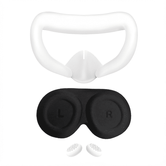 Face Cover Pad For Oculus Quest 3 White Replacement Sweat Proof PU Foam Cushion With Lens Protector And Thumb Button Cap