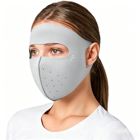 Face Cover for Sun Shade for Women Men Breathable Uv Face Mask Sun Lightweight for Running Hiking Cycling Camping Fishing Outdoor Sports by Gbobgt Light Ashy One Size