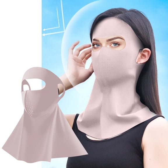 Clearance Under $5 Face Cover for Tanning Bed,Face Shield,Pure Silk Face Cover Breathable Protection Suns Mask Reusable Sport Face Scarf Mask,Full-Face And Neck Mask,Breathable(Pink