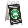 thumbnail image 1 of Face Covering Required (24" X 36") Standard A-Frame Signicade, Includes Decal Applied To Stand, 1 of 4