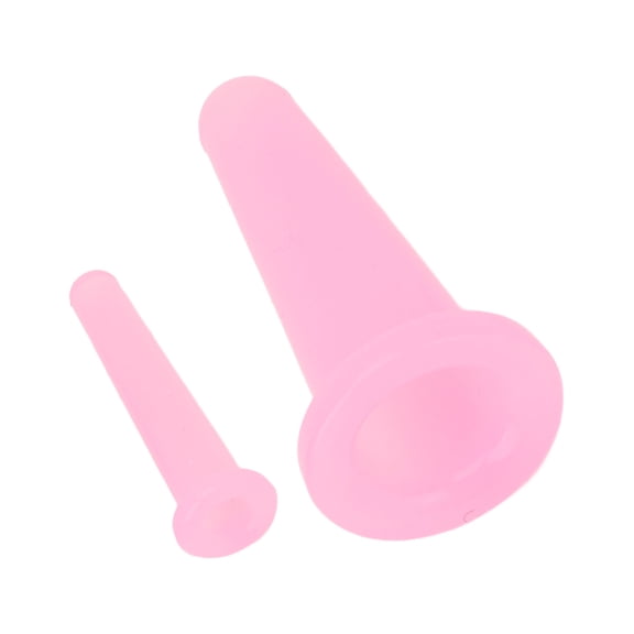 Face Cupping Set, 2 PCS Soft Silicone Facial Vacuum Massage Cups  For Salon Blue,Pink