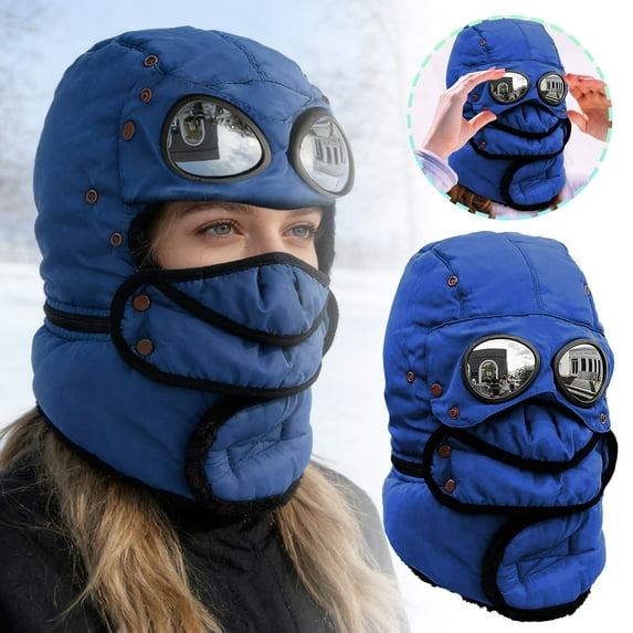 Winter Warm Thickened Glasses Lei Feng Hat for Cycling Windproof Winter Outdoor Ear Warmer -Tight Knit Ski Gear for All-Season Lightweight and Foldable