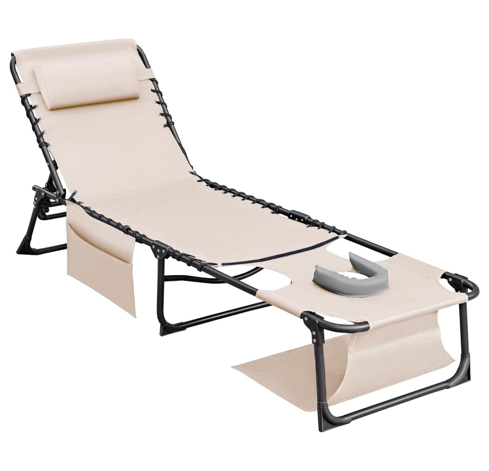 Face Down Chaise Lounge Chair 5Position Adjustable Sunbathing