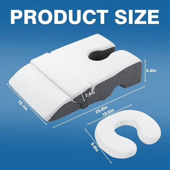 Face Down Pillow for Massage - Memory Foam Breast Pillow with Non-Slip Bottom for Eye Surgery Recovery, BBL, GERD