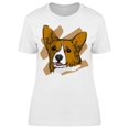 thumbnail image 1 of Face Drawing Of A Corgi T-Shirt Women -Image by Shutterstock, Female Large, 1 of 2