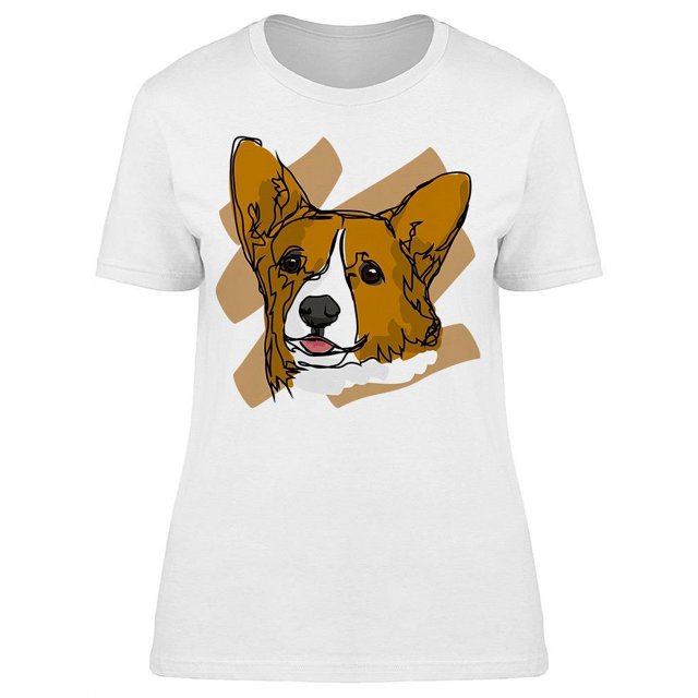 Face Drawing Of A Corgi T-Shirt Women -Image by Shutterstock, Female Large