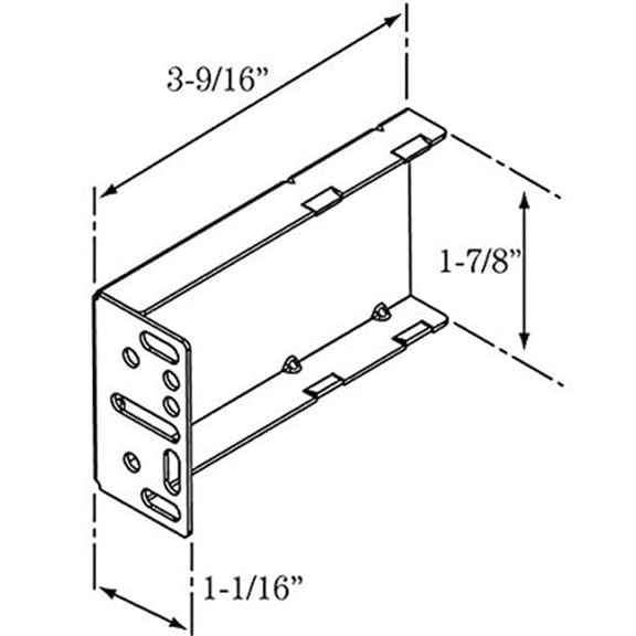 Face Frame Rear Mount Bracket for G-Slide - Zinc