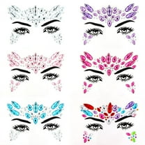 Face Gems Stick on Rhinestones Mermaid Bindi Crystals Jewels Glitters Eyes Face Temporary Tattoos Stickers for Halloween Festival Carnival Party