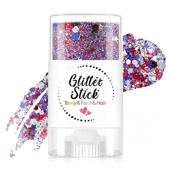 Face Glitter,Red White And Blue Glitter Stick,4th Of July Glitter Stick,Body Glitter,Patriotic Glitter Stick,Hair Glitter Stick,Fourth Of July Glitter Stick,Body Glitter Stick(D)