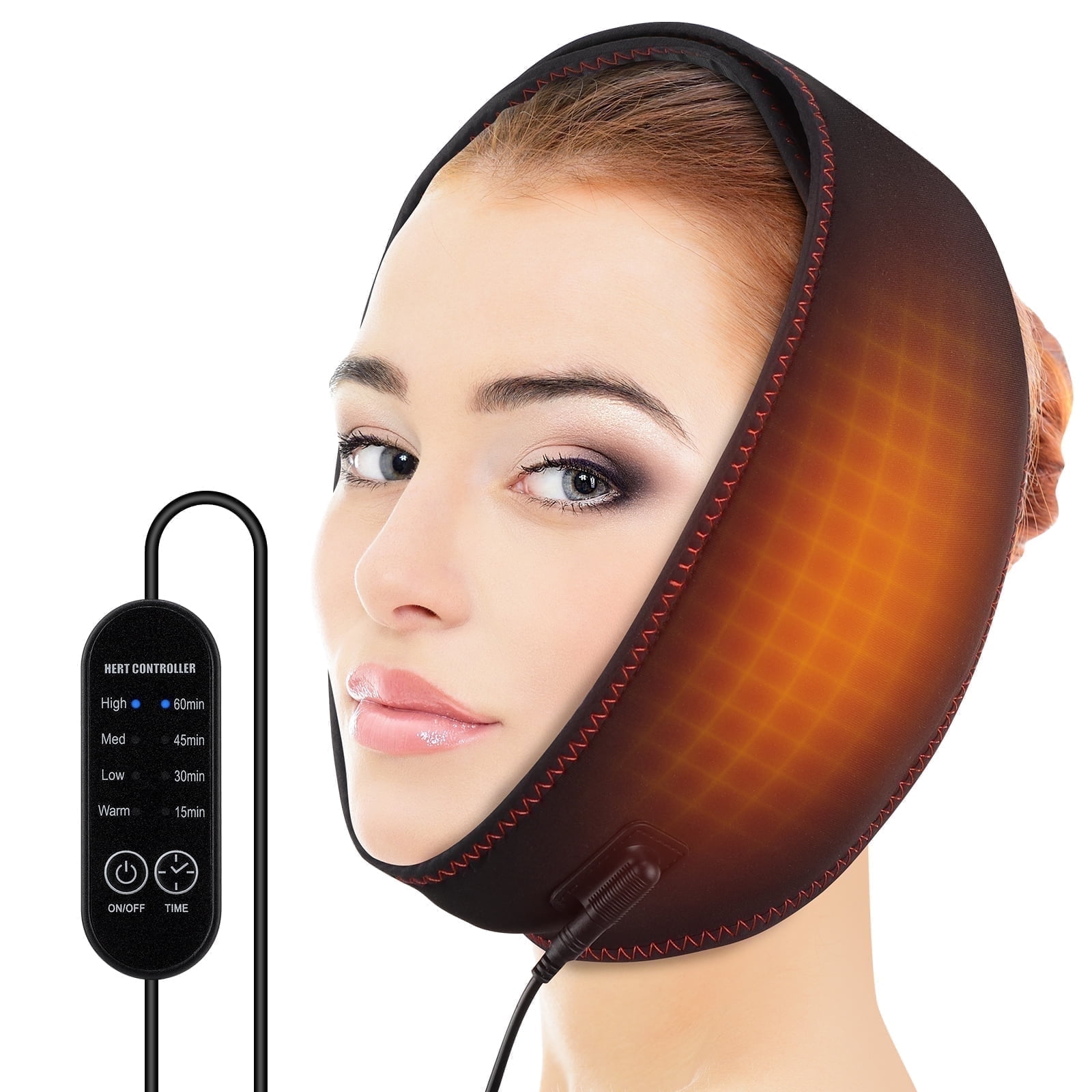 Face Heating Pad, Heated Face Mask with 3 Heat and 4 Time Settings, USB Electric Wearable Heating Pad Wrap for Face Jaw Chin Wisdom Teeth, Face Relaxing