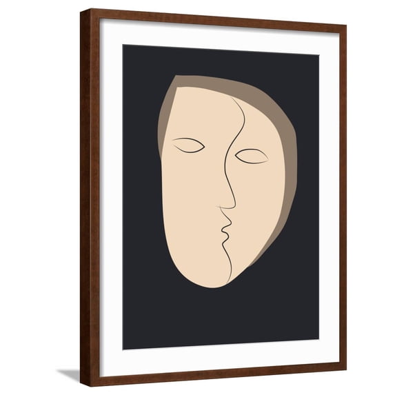 Art.com Face It 1 Art Print by Design Fabrikken, Brown Frame Wall Art, 23" x 29"
