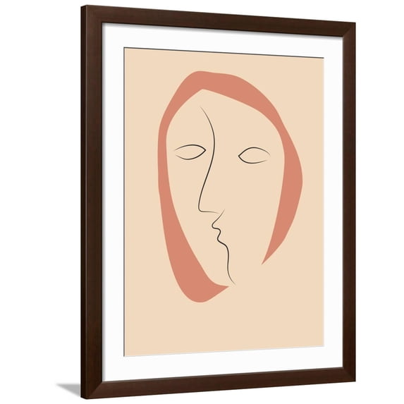 Art.com Face It 2 Art Print by Design Fabrikken, Brown Frame Wall Art, 32" x 40"