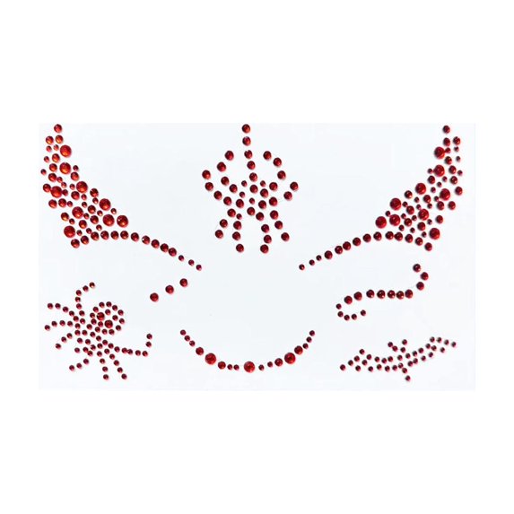 Face Jewels Red Bat Design for Halloween Party Makeup and Festival Stage Use