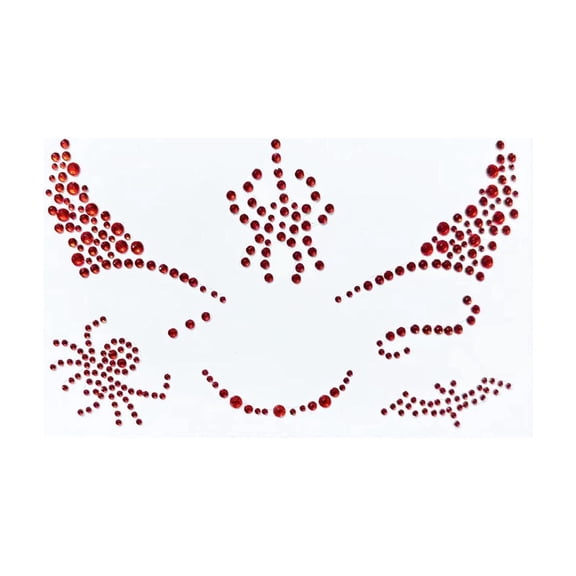 Face Jewels Red Bat Design for Halloween Party Makeup and Festival Stage Use