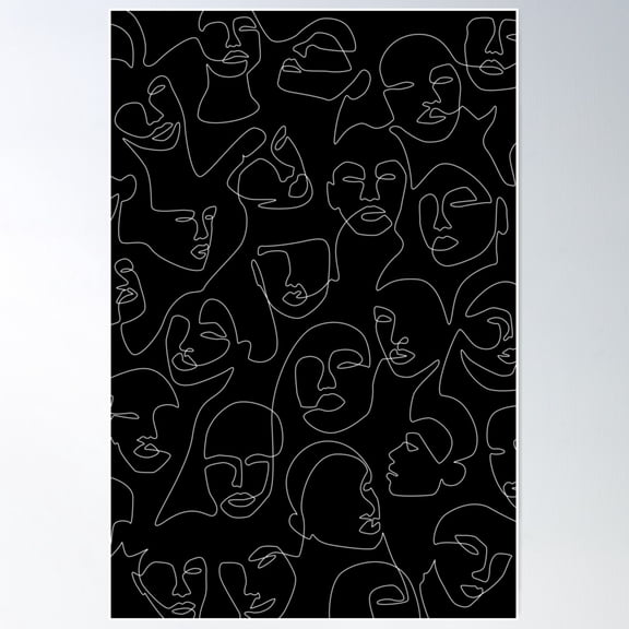 Face Lace Poster Wall Art, Modern Wall Decor For Living Room Bedroom, 16x24 UNFRAMED