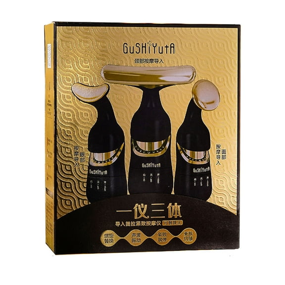 Face Lift Device,Three-Purpose Household Beauty Instrument For Face, Neck And Eye Massage Equipment Face Skin Rejuvenation for Face & Neck Beauty Device Neck Tightening Device,Black