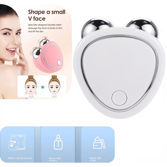 Face Lift Massager,microcurrent Facial Device,USB Portable Heart Shape face Sculpting Tool,face Lift Device,Micro Current Facial Devices(White)