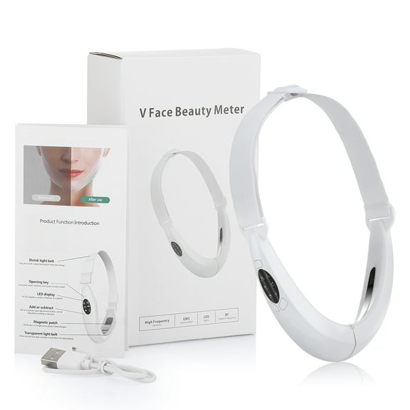 Face Lifter V-Line Up Face Lifting Belt Face Slimming Vibration Massager LED Display Facial Beauty Instrument 5 Modes