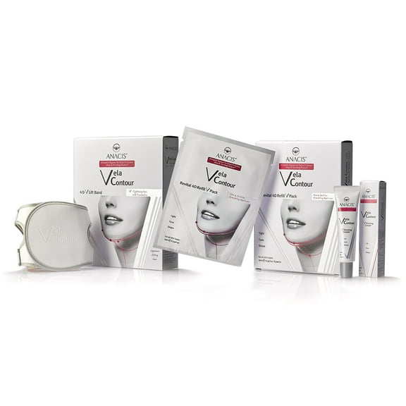 Face Lifting Double Chin Reducer Belt Neck Firming Cream and Five Toning Masks Set. Anacis