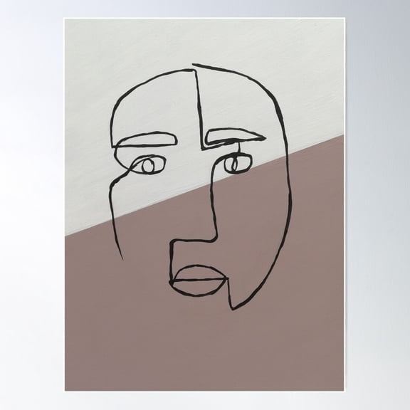 Face Line Art 2 Poster Wall Art, Modern Wall Decor For Living Room Bedroom, 8x12 UNFRAMED