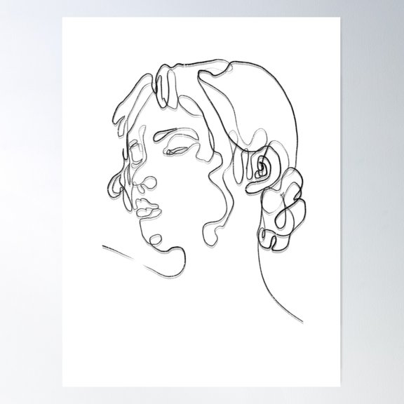 Face Lineart Poster Wall Art, Modern Wall Decor For Living Room Bedroom, 12x18 UNFRAMED