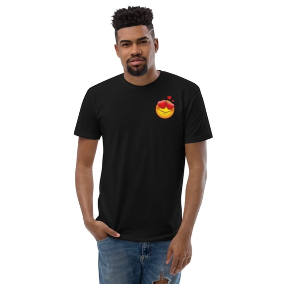 Face Love Emoji Short Sleeve T-shirt (Black, XS)