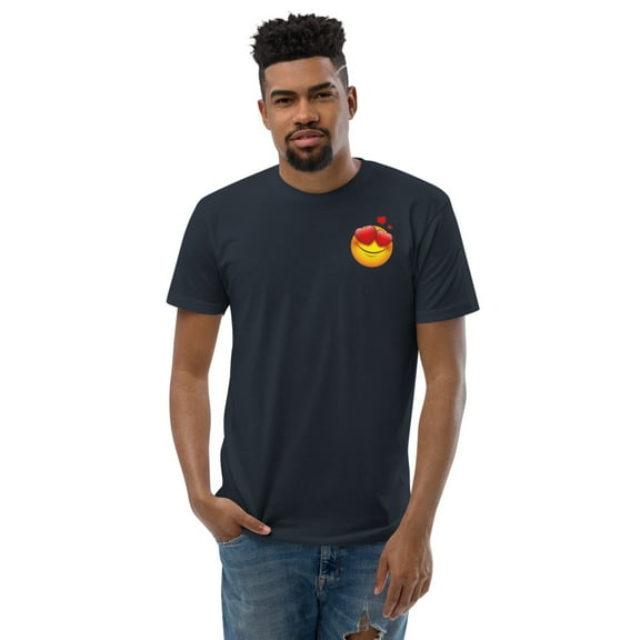 Face Love Emoji Short Sleeve T-shirt (Midnight Navy, XS)