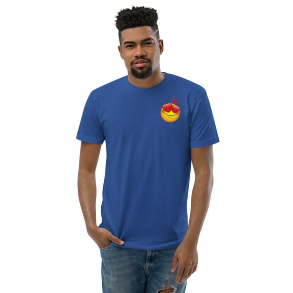 Face Love Emoji Short Sleeve T-shirt (Royal Blue, XS)