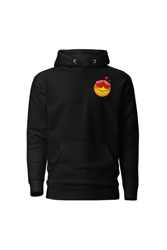 Face Love Emoji Unisex Hoodie (Black, S)