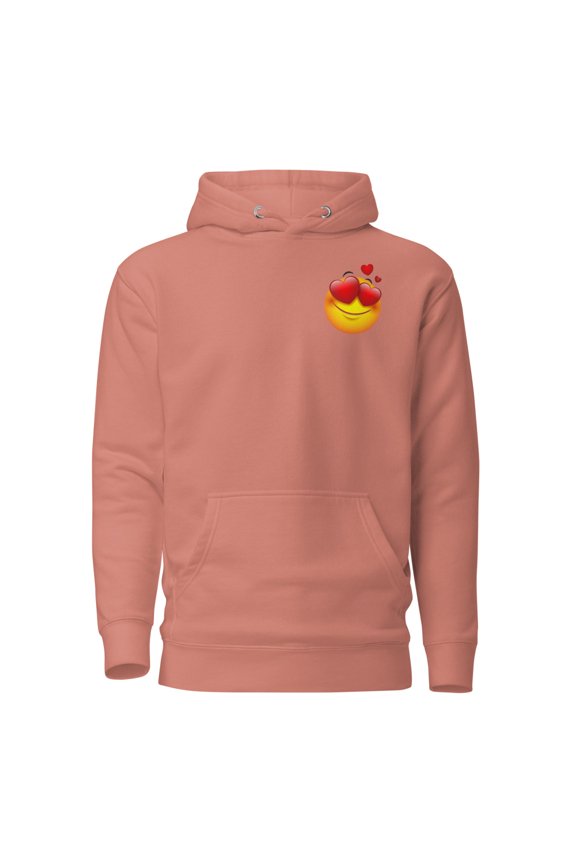 Face Love Emoji Unisex Hoodie (Dusty Rose, S)