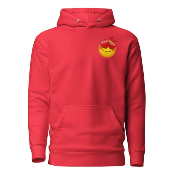 Face Love Emoji Unisex Hoodie (Team Red, S)