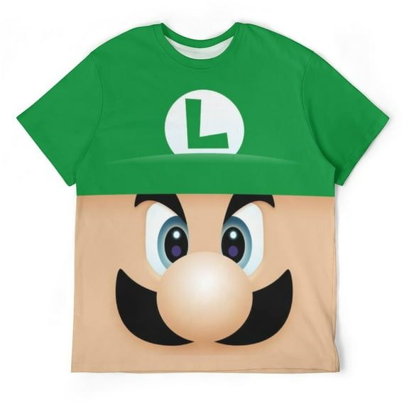 Face Luigi's Mansion Unisex Short-sleeve Shirt For Men Women Novelty 3D Print T-Shirt Soft Comfortable Tee Shirts
