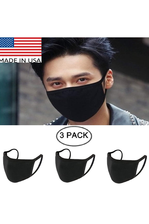 Face Mask 3 Pack Unisex Reusable Machine Wash for Men Women Made In USA