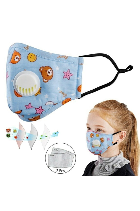 Face Mask Children With Filter and Breather valve Kids