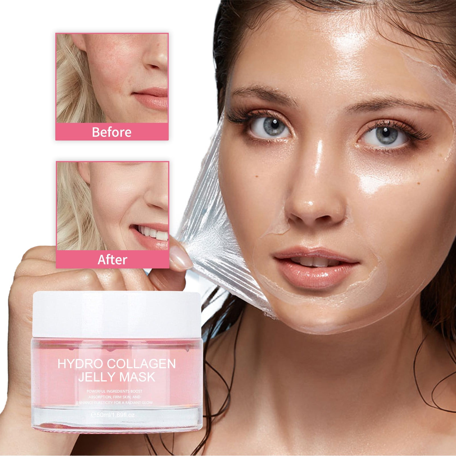 Face Mask Collagen Overnight Wrapping Peel off Facial Pack Elasticity Hydration Sagging Dullness