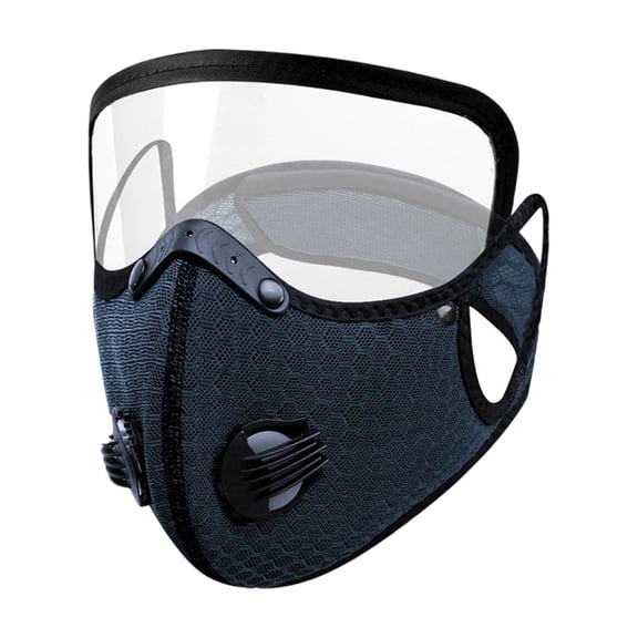 Face Mask, Detachable Clear Lens Navy Blue 1 Count, Breathable Warm Dustproof Protective, For Cycling Hiking Outdoor Sports Running Commuting Daily Use to Block Debris Wind Pollen