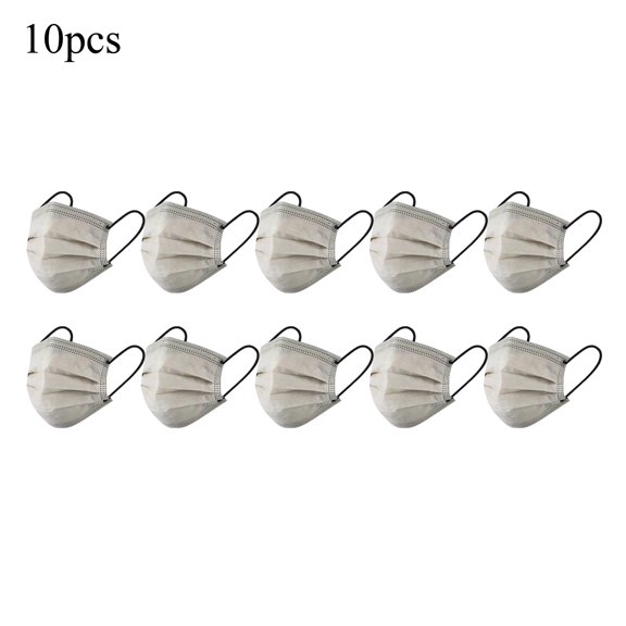 Face Mask Disposable 4 Layer Non Woven 10 Pack Khaki for Adult Daily Outdoor Use