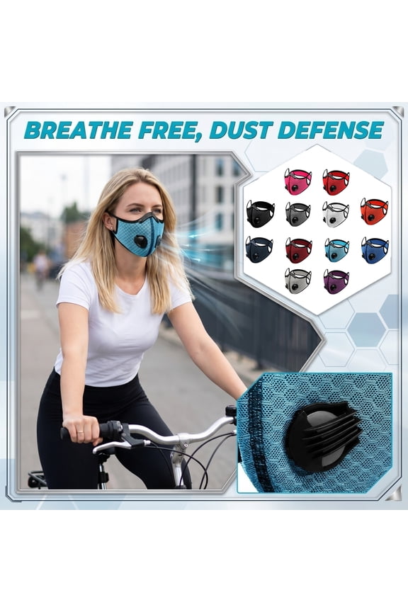 Face Mask for Dust Breathable Sports Cloth Face Mask with Filter Adjustable Nose Bridge Contoured Fit for Road Cycling Gym Training Outdoor Sports White 1 Pack