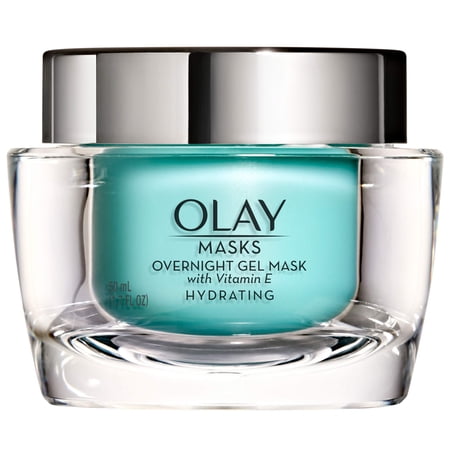 Face Mask Gel by Olay Masks, Overnight Facial Moisturizer with Vitamin E and Hyaluronic Acid for Hydrating Skin, 1.7 Fl Ounce